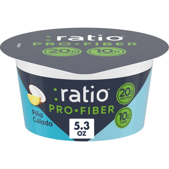 Ratio Pro-Fiber Yogurt Cultured Dairy Snack Cup, Pina Colada, 5.3 oz