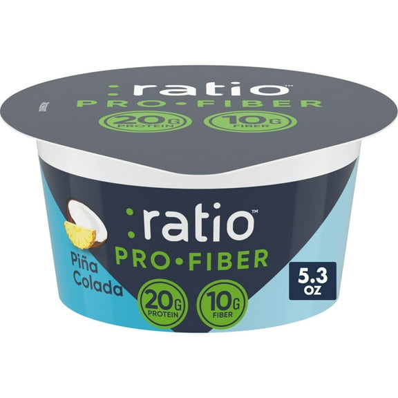 Ratio Pro-Fiber Yogurt Cultured Dairy Snack Cup, Pina Colada, 5.3 oz