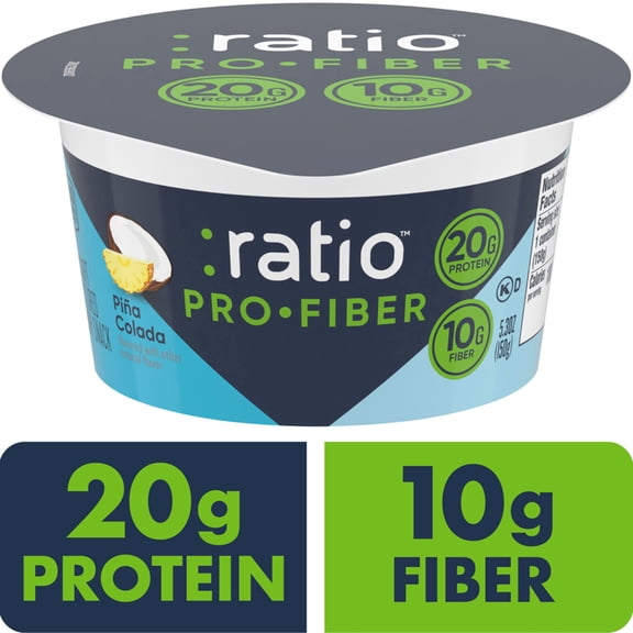 Ratio Pro-Fiber Yogurt Cultured Dairy Snack Cup, Pina Colada, 5.3 oz
