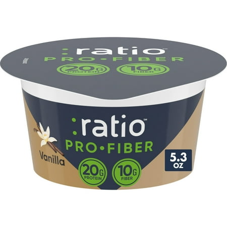 Ratio Pro-Fiber Yogurt Cultured Dairy Snack Cup, Vanilla, 5.3 oz