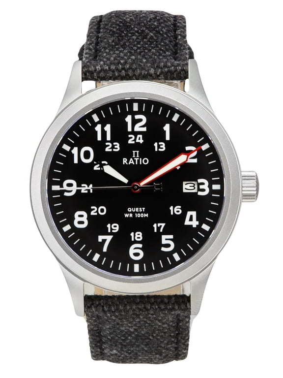 Quest Men's Field Watch Sapphire Canvas Strap Quartz RTQ023 100M Lewis And Clark Edition