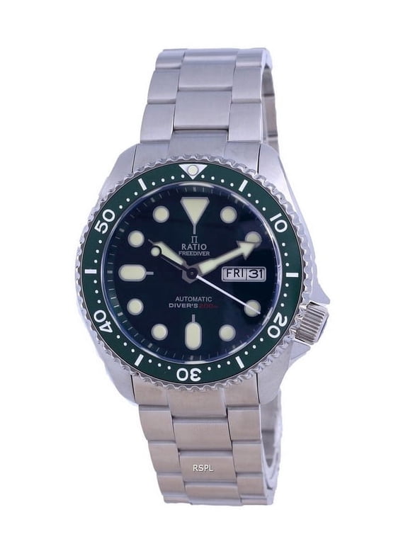 FreeDiver Green Dial Sapphire Crystal Stainless Steel Automatic RTA105 200M Men's Watch