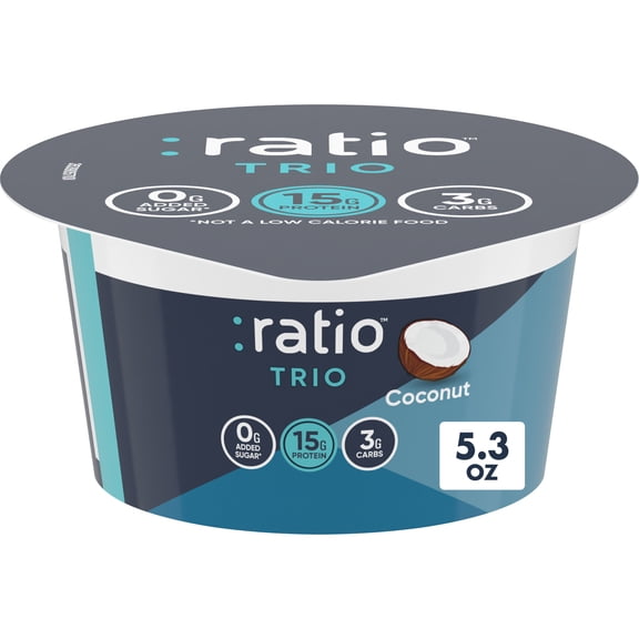 Ratio Trio Yogurt Cultured Dairy Snack, Coconut, Keto Yogurt Alternative, 5.3 oz