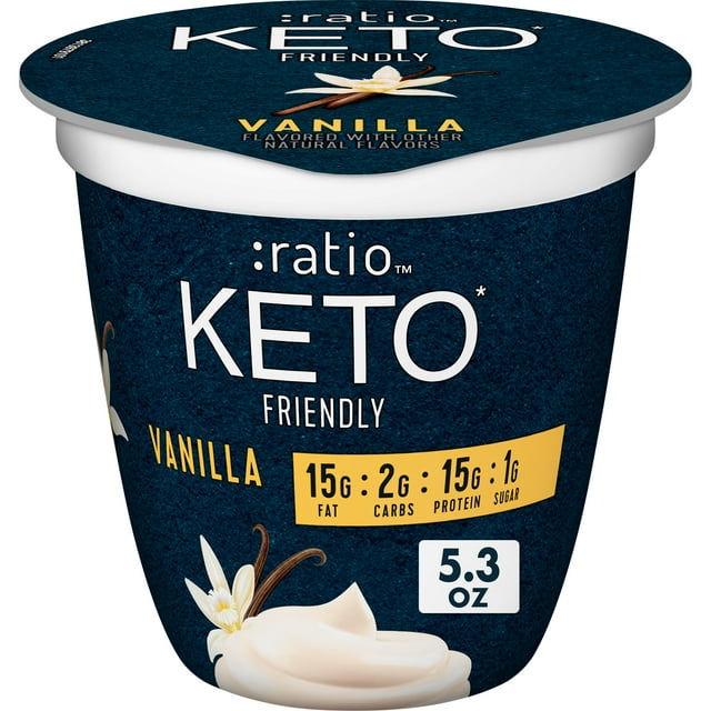 Ratio Yogurt Cultured Dairy Snack, Vanilla, 1g Sugar, Keto Yogurt