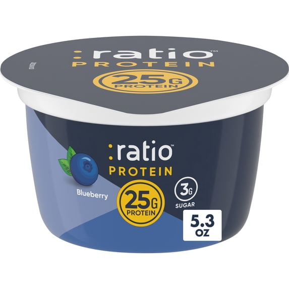 Ratio Yogurt Protein Cultured Dairy Snack, Blueberry, 25g Protein, 5.3 OZ