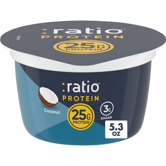 Ratio Yogurt Protein Cultured Dairy Snack, Coconut, 25g Protein, 5.3 OZ
