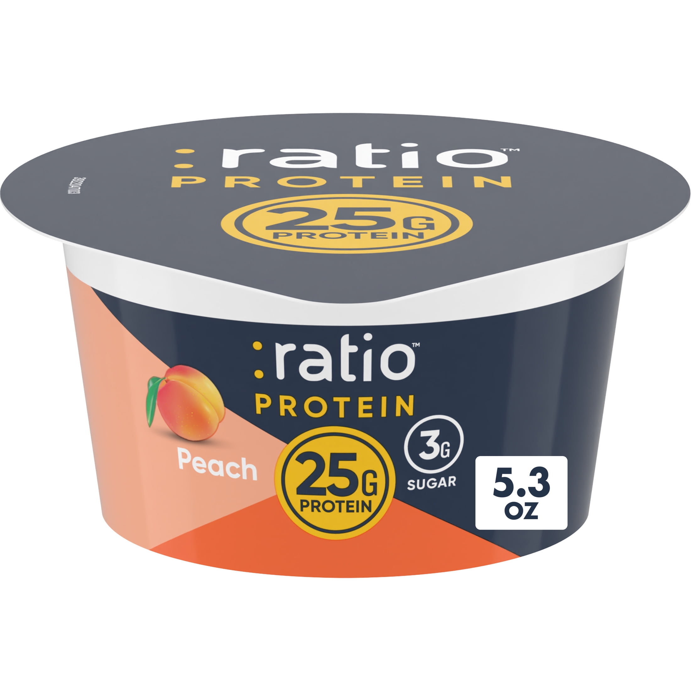 Ratio Yogurt Protein Cultured Dairy Snack, Peach, 25g Protein, 5.3 oz