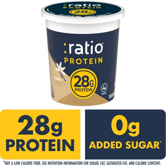 Ratio Yogurt Protein Cultured Dairy Snack, Vanilla, 28g Protein, 24 oz
