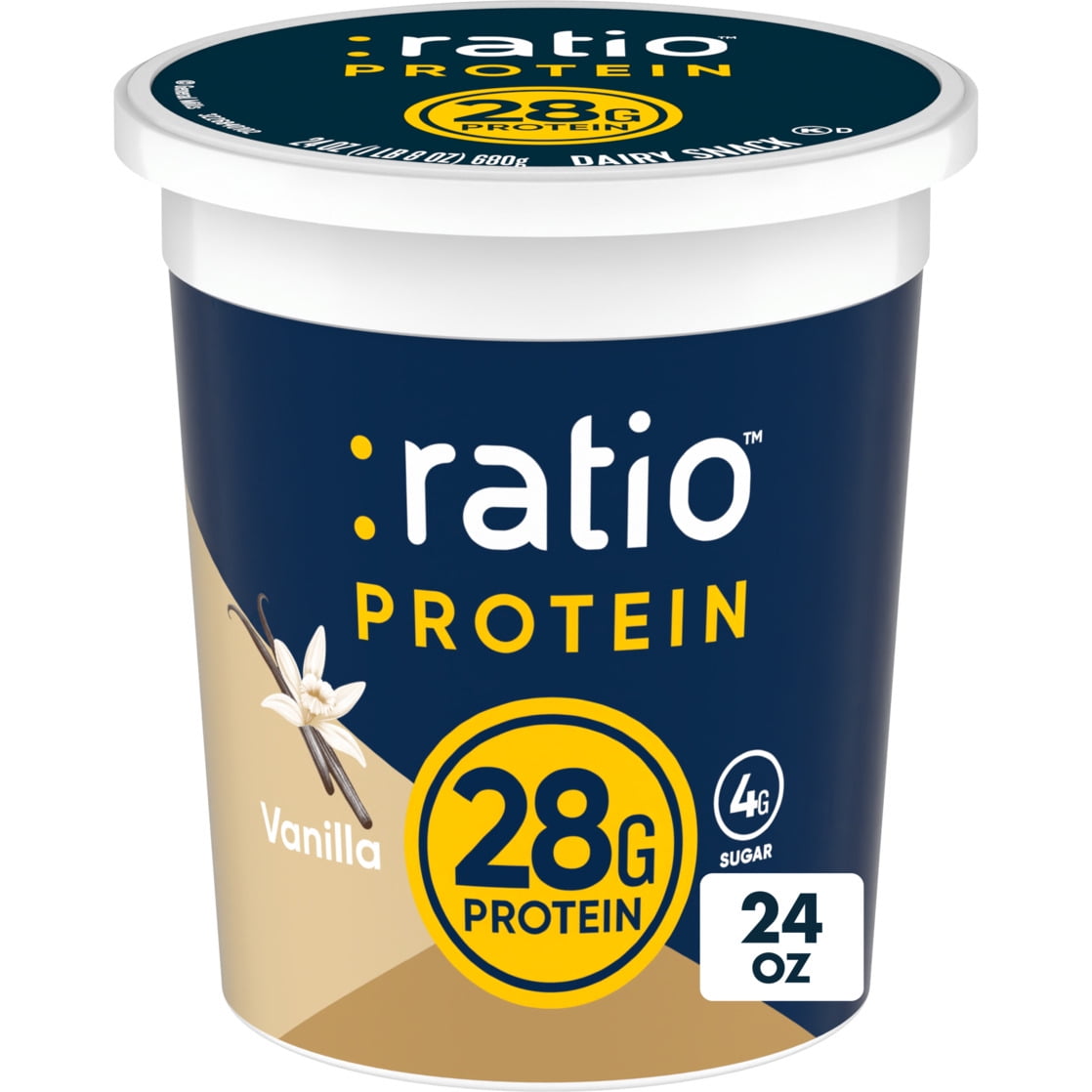 Ratio Yogurt Protein Cultured Dairy Snack, Vanilla, 28g Protein, 24 oz