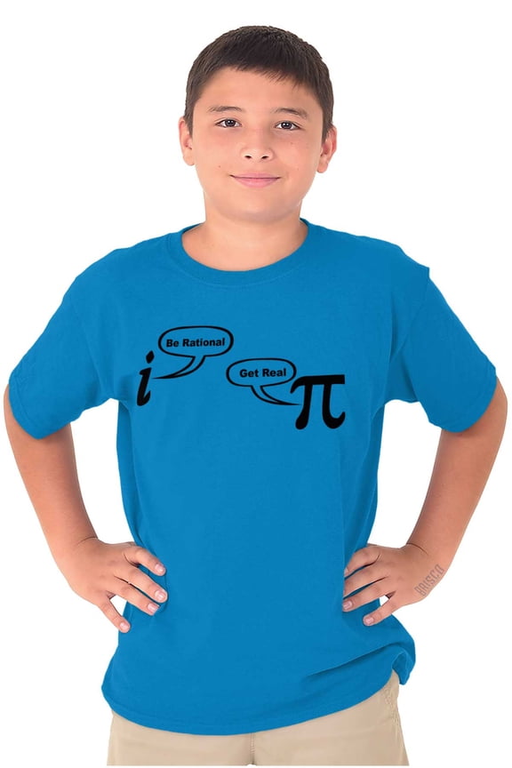 Rational Real Pi Pie Number Math Nerd Crewneck T Shirts Boy Girl Teen Brisco Brands XS