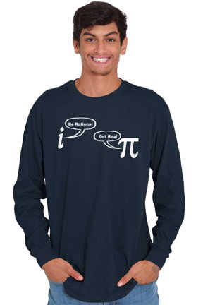 Rational Real Pi Pie Number Math Nerd Long Sleeve TShirt Men Women Brisco Brands X