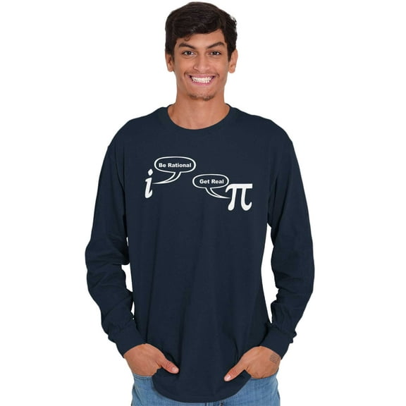 Rational Real Pi Pie Number Math Nerd Plus Size Long Sleeve Graphic Tee Shirt Brisco Brands 2X