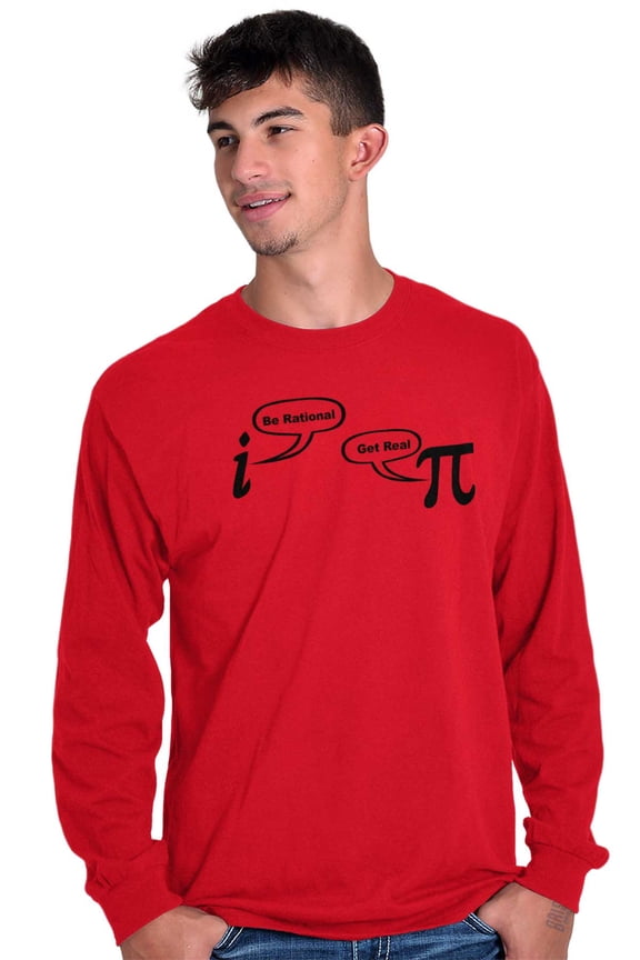 Rational Real Pi Pie Number Math Nerd Plus Size Long Sleeve Graphic Tee Shirt Brisco Brands 3X
