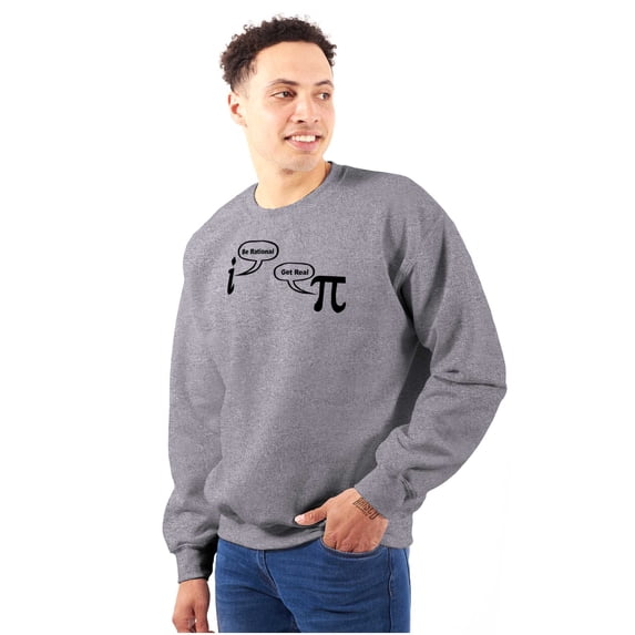 Rational Real Pi Pie Number Math Nerd Sweatshirt for Men or Women Brisco Brands S