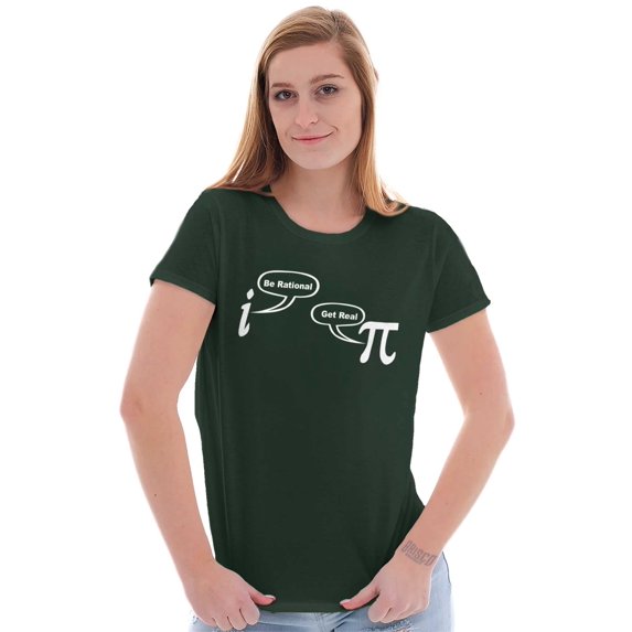 Rational Real Pi Pie Number Math Nerd Women's T Shirt Ladies Tee Brisco Brands S