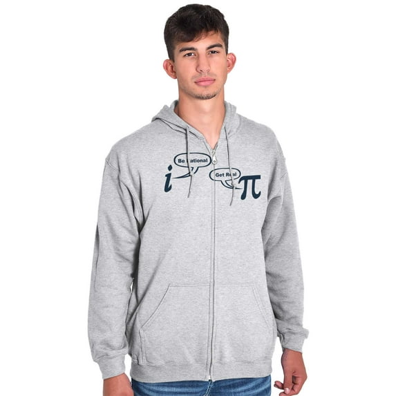 Rational Real Pi Pie Number Math Nerd Zip Up Hoodie Men's Women's Brisco Brands 4X