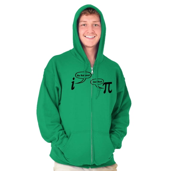 Rational Real Pi Pie Number Math Nerd Zip Up Hoodie Men's Women's Brisco Brands S