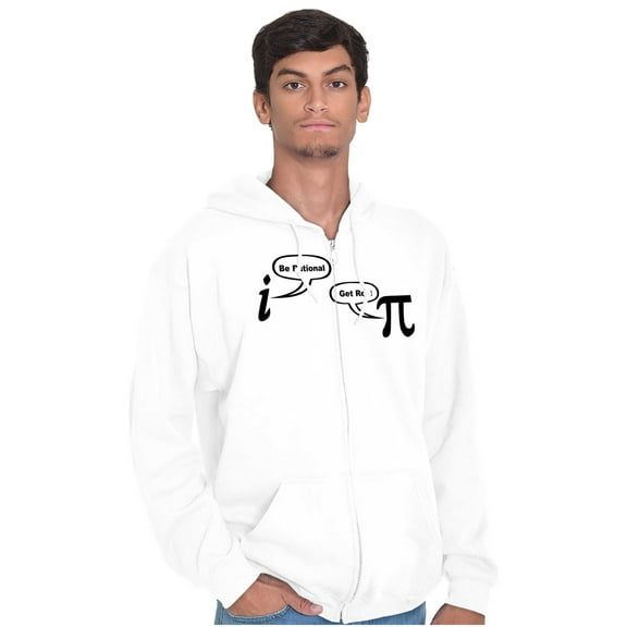 Rational Real Pi Pie Number Math Nerd Zip Up Hoodie Men's Women's Brisco Brands X