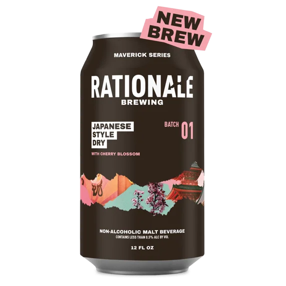 Rationale Brewing Japanese Style Dry Non-alcholic beer, 6 pack, 12 fl oz, Aluminum Cans, <0.5% ABV