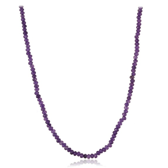 Ratnavali Jewels Amethyst Purple color Multi Single Strand Quartz Stone Beaded Necklace For Women