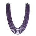 thumbnail image 1 of Ratnavali Jewels Amethyst color 7 Line Quartz Beads Strand Jewelry Necklace Women, 1 of 5