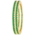 thumbnail image 1 of Ratnavali Jewels CZ Zirconia Gold Tone Green Bollywood Wedding Indian Bangles Jewelry Women, 1 of 5