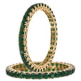 thumbnail image 1 of Ratnavali Jewels CZ Zirconia Gold Tone Green Diamond Elegant Bollywood Indian Bangles Jewelry Women, 1 of 6