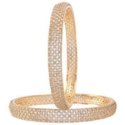 Ratnavali Jewels CZ Zirconia Sleek Designer Bracelet Bollywood Wedding Bangle Jewelry Women