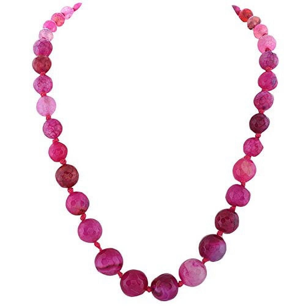 Ratnavali Jewels Pink Color Agate Natural Stone Beads Strand Jewelry