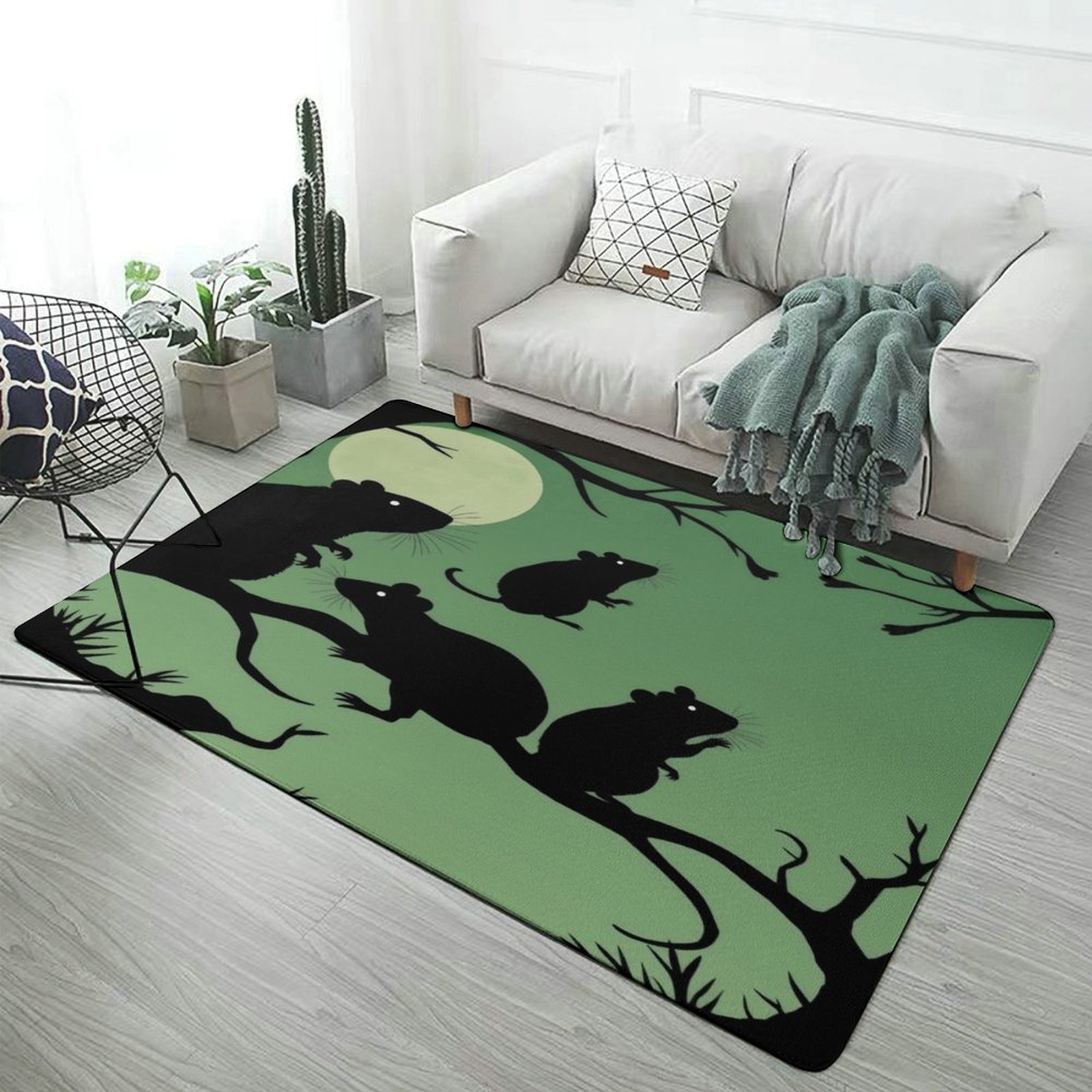 Rat Area Rug Rats Moonlit Tree Carpet Area Rug Room Living Room Bedroom Large Rug ...