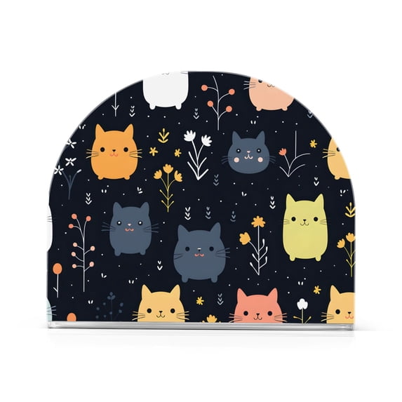 Rats Mouse Flowers Leaves Black Napkin Holder for Table Clear Napkin Stand Paper Holder Acrylic Organizer Dispenser Napkins for Dinner Kitchen Restaurant Room