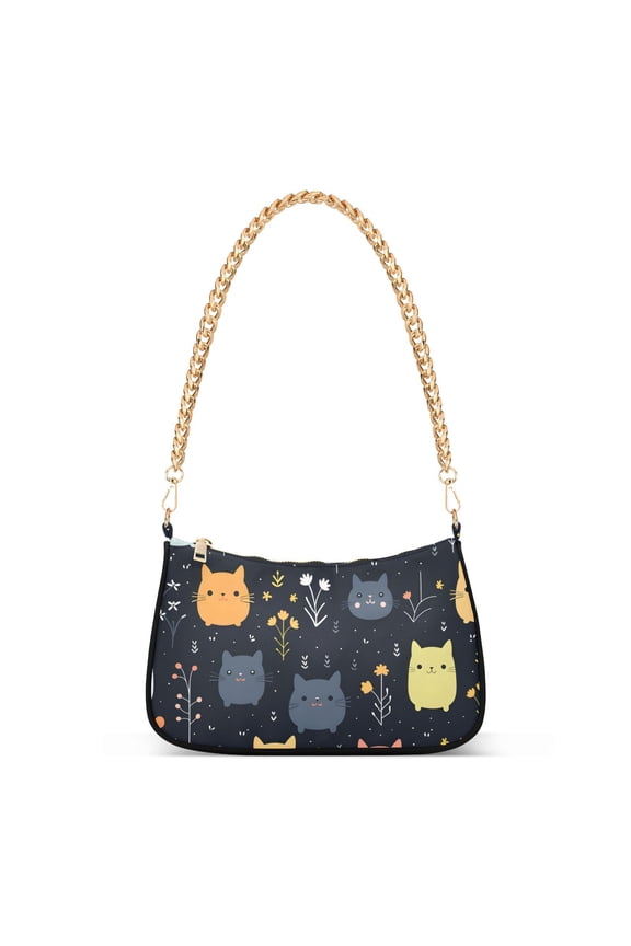 Rats Mouse Flowers Leaves BlackWomen Small Shoulder Bag Crossbody Tote Hobo Bags Purse Clutch Handbags with Chain Strap for Women