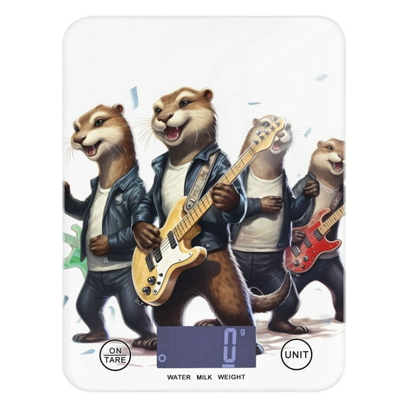 Rats Mouse Guitas Food Scale Digital Kitchen Scale Waterproof Tempered Glass Tare Function 11 lb for Baking Cooking Meal Prep