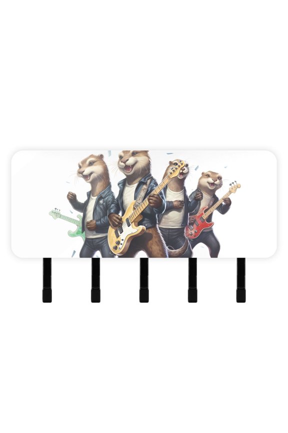 Rats Mouse Guitas Mail Holder Organizer Wall Mount with Shelf Key Holder Key Rack with 5 Key Hooks for Wall Decorative