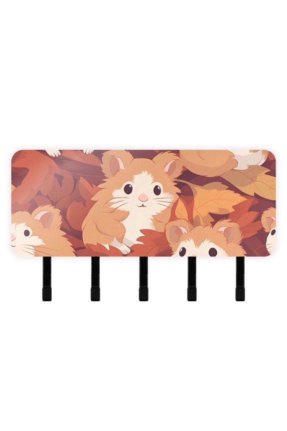 Rats Mouse Leaves Mail Holder Organizer Wall Mount with Shelf Key Holder Key Rack with 5 Key Hooks for Wall Decorative