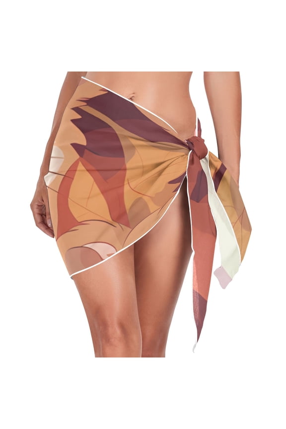 Rats Mouse Leaves Women Coverups Beach Cover Up Chiffon Swimsuit Bikini Wrap Short Skirt Beach Slit Tie Waist