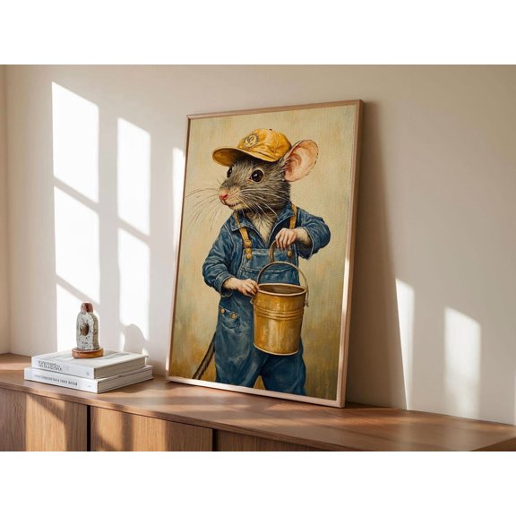 Rats With Jobs Cute Rat Home Decor Art Unframed Paper Print