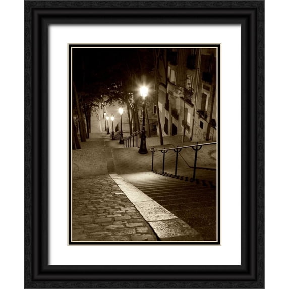 Ratsenskiy, Vadim 12x14 Black Ornate Wood Framed with Double Matting Museum Art Print Titled - Montmartre Paris
