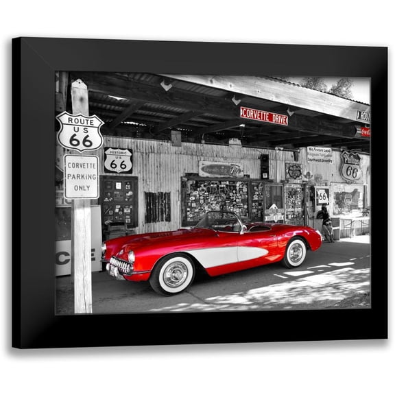 Ratsenskiy, Vadim 14x12 Black Modern Framed Museum Art Print Titled - Red Corvette