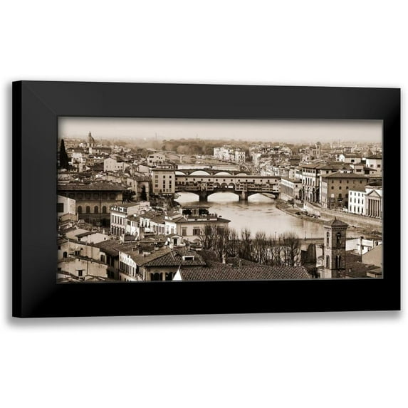 Ratsenskiy, Vadim 24x14 Black Modern Framed Museum Art Print Titled - Ponte Vecchio Florence