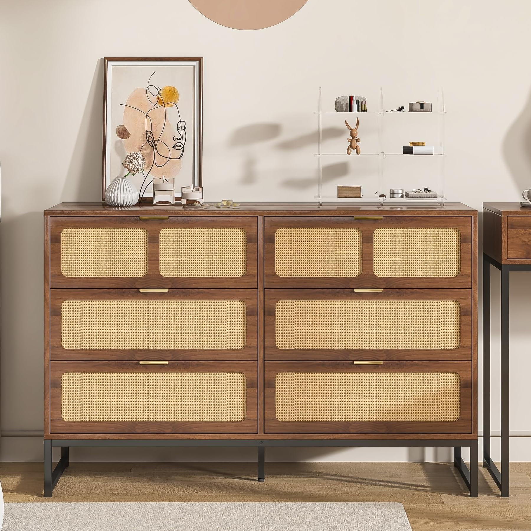 modern bamboo dresser Sienna 5 Drawer Dresser