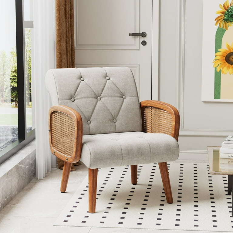 Rattan Accent Chair Modern Rattan Lounge Chair Mid Century Rattan Lounge  Chair Brown Rubberwood With PE Rattan