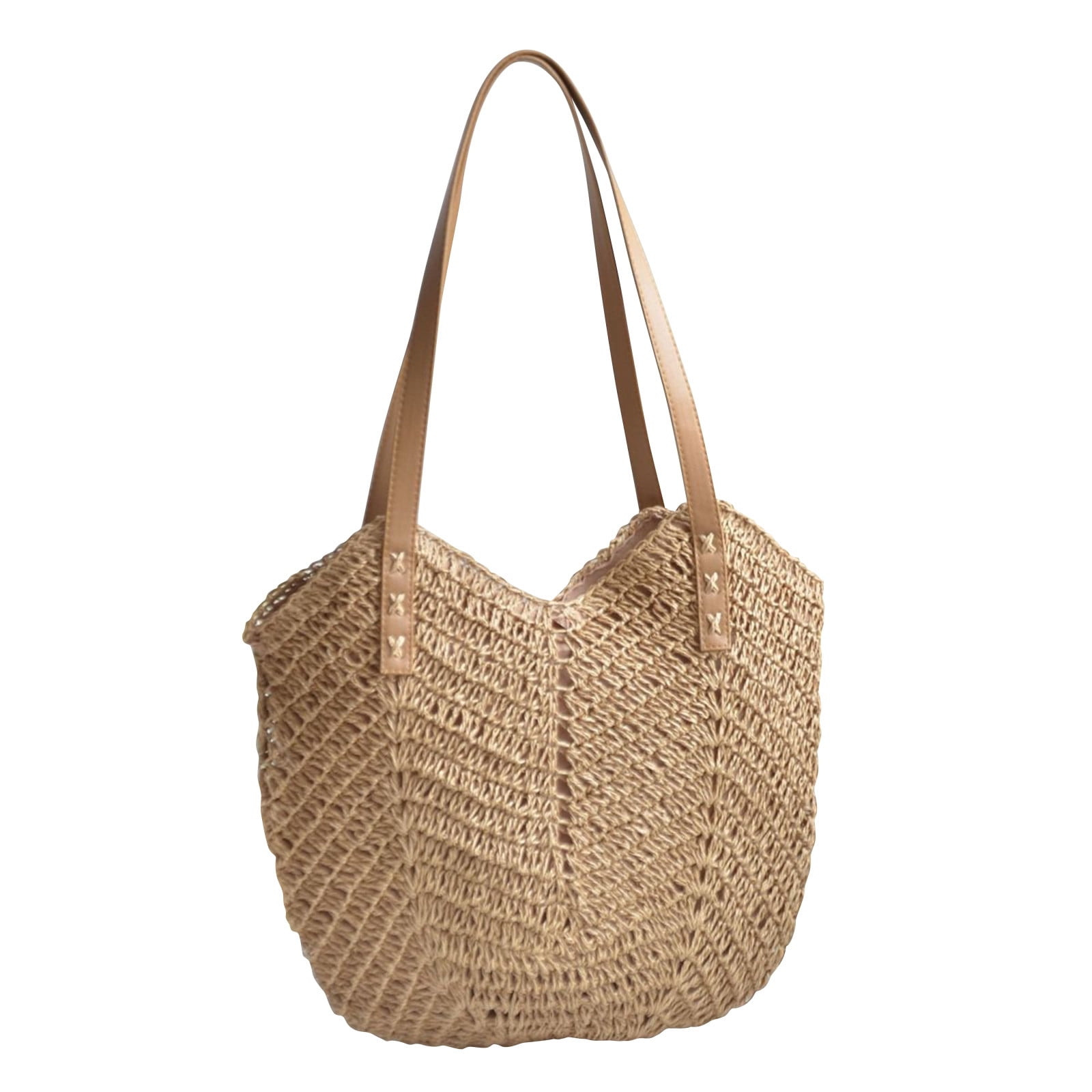 Rattan Bag for Women, Large Capacity Summer Beach Bag, Straw Tote for ...