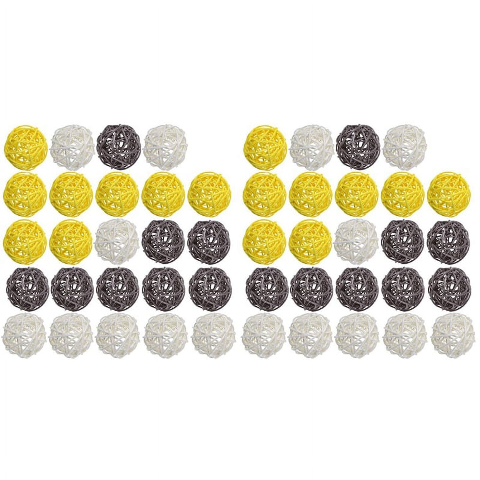 Rattan Ball, 48PCS 2 Inch Decorative Balls Orbs Vase Bowl Fillers