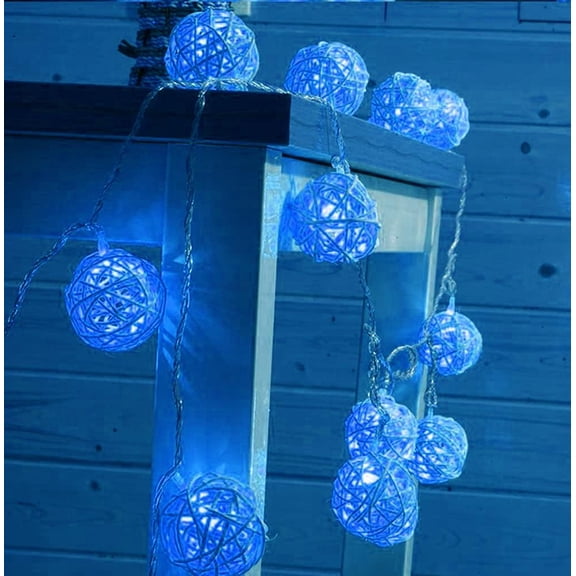 Rattan Ball String Lights, 3.2M 30LED Indoor String Lights Rattan Ball Fairy String Lights Globe Rattan Ball String Lights for Home Garden Battery Operated