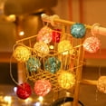 thumbnail image 1 of Rattan Ball String Lights, Boho Lantern String Lights with 20 Bulbs, Indoor Outdoor String Light for Bedroom Wedding Garden Party Backyard Decor, 1 of 9