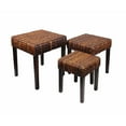 thumbnail image 1 of HomeRoots Rattan Bamboo Leaf Coffee Table, Brown, Set Of Three, 1 of 1