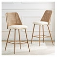 Rattan Bar Stools Set of 2, Rattan Counter Height Stools Set of 2, 26