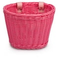 thumbnail image 1 of SharkTRUE Rattan Bike Basket Adjustable Hand Woven Bike Basket, PE Waterproof Bicycle Front Basket for Kids Children Bike, Pink, 1 of 9