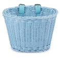 thumbnail image 1 of SharkTRUE Rattan Bike Basket Adjustable Hand Woven Bike Basket, PE Waterproof Bicycle Front Basket for Kids Children Bike, Sky Blue, 1 of 10